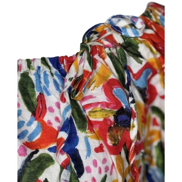 Hester & Orchard Linen Blend Size M Colorful Womens 3/4 Sleeve Shirt Cotton/Line - Picture 7 of 10